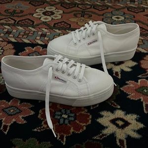 White Platform Superga Sneakers